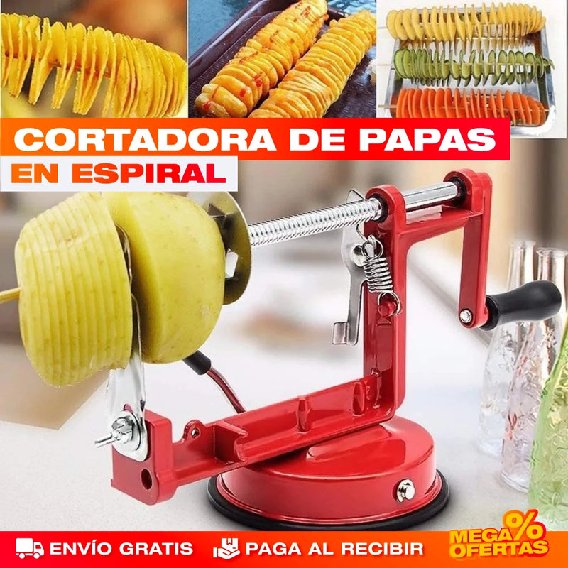 MÁQUINA CORTADORA DE PAPAS, FRUTAS Y VERDURAS EN ESPIRAL