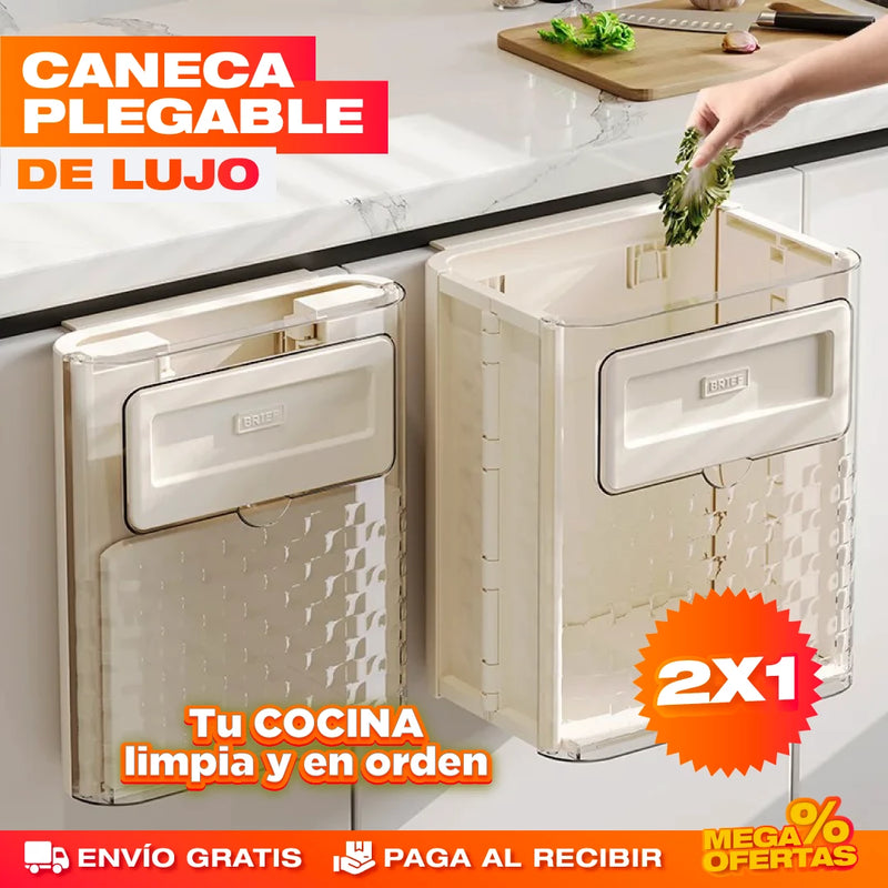 PROMO 2X1 CANECA BASURA PLEGABLE PARA COCINA