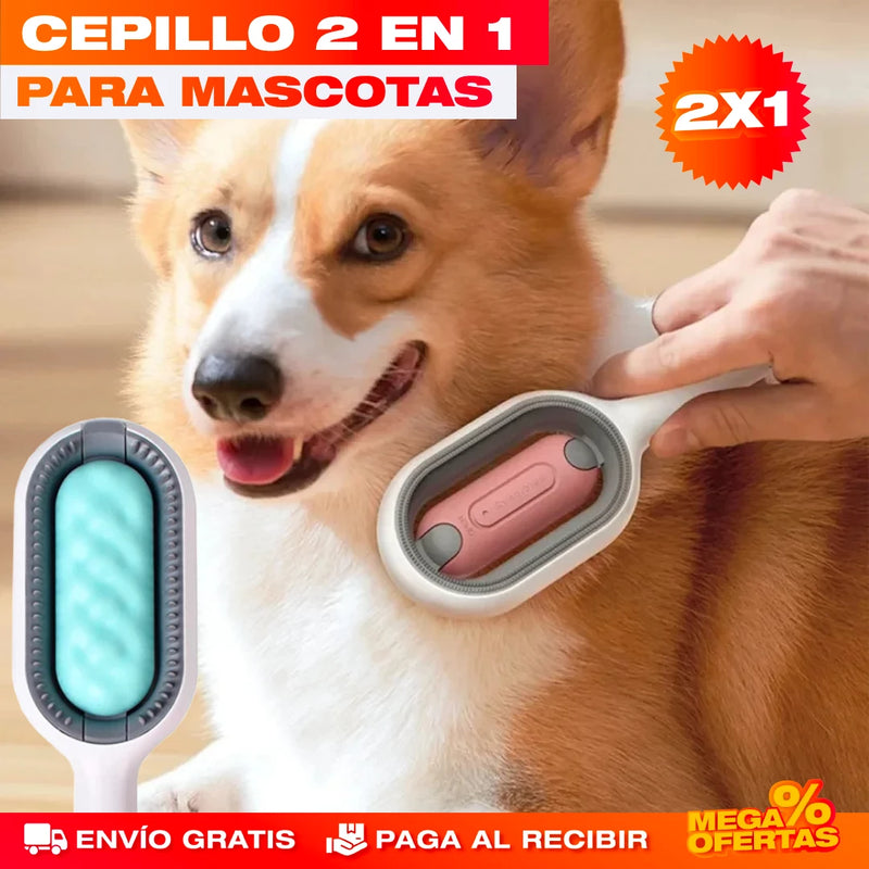 CEPILLO 2 EN 1 PARA PELOS DE MASCOTAS