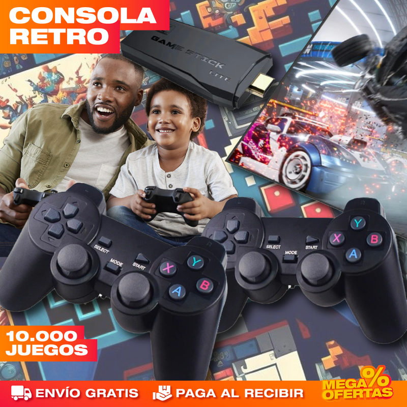 🎮 CONSOLA GAMESTICK 4K (+10.000 JUEGOS DE 9 CONSOLAS) + 2 MANDOS 👾