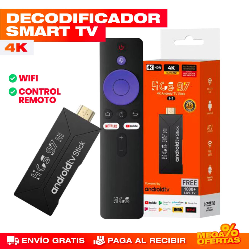 DECODIFICADOR SMART TV CON CONTROL REMOTO