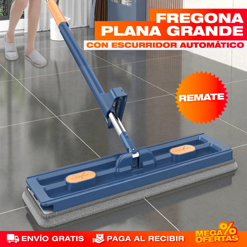 FREGONA, TRAPEADORA PLANA GRANDE CON ESCURRIDO AUTOMÁTICO