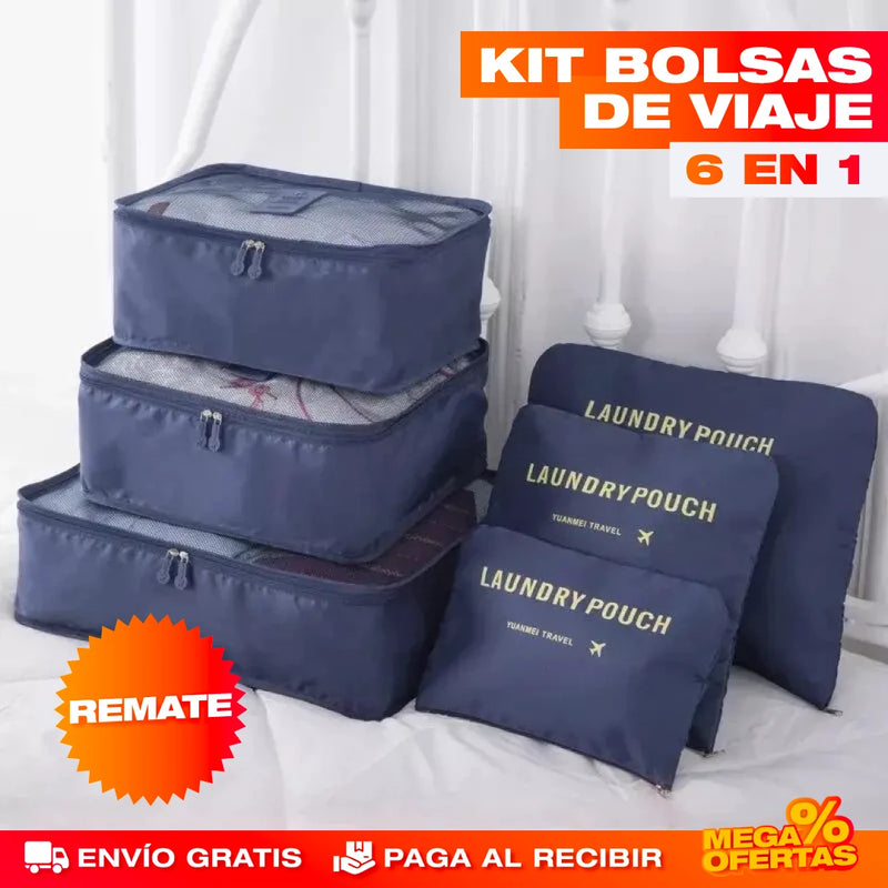 KIT DE BOLSAS DE VIAJE 6 EN 1