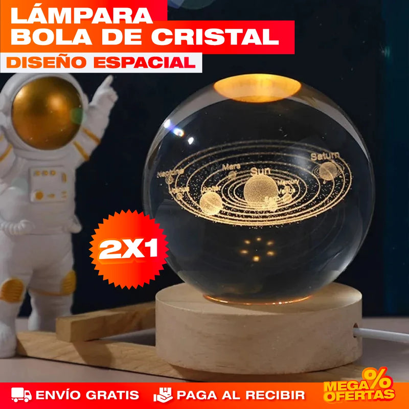 PROMO 2X1 LÁMPARA BOLA DE CRISTAL LED 3D