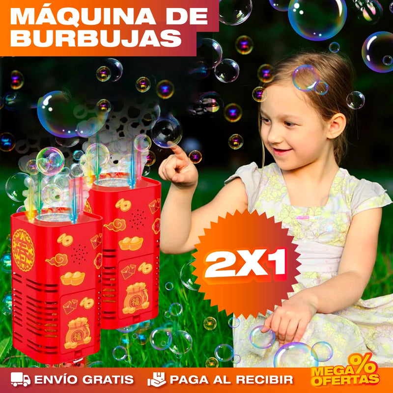 PROMO 2X1 MÁQUINA DE BURBUJAS DE FUEGOS ARTIFICIALES