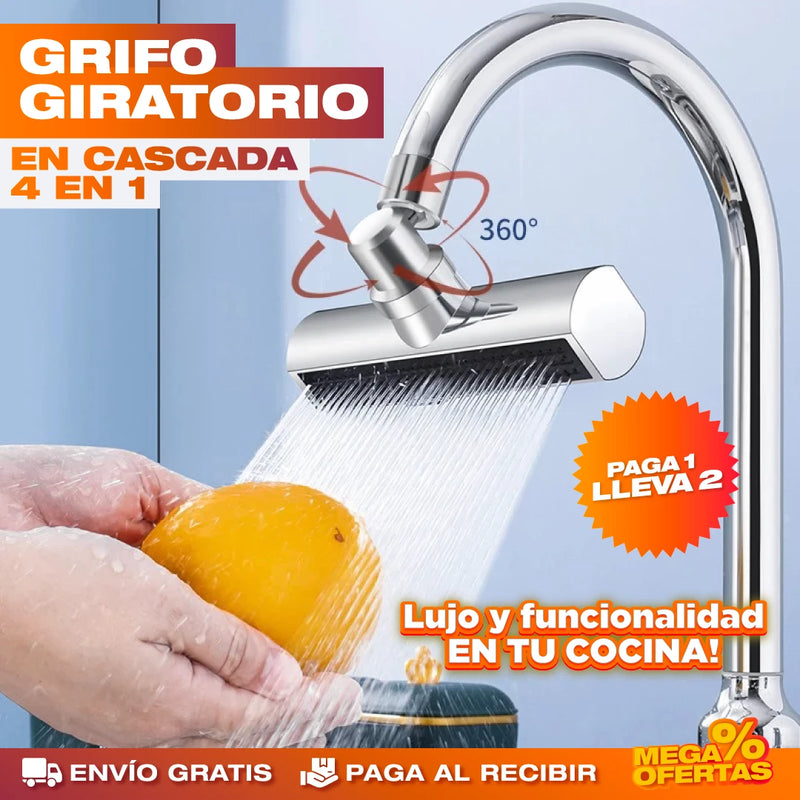 PROMO 2X1 GRIFO GIRATORIO CON CASCADA 4 EN 1