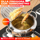 OLLA FREIDORA CON TERMÓMETRO ACERO INOX.