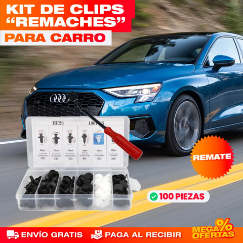 Clips Remaches para Carro – Kit x100 Piezas