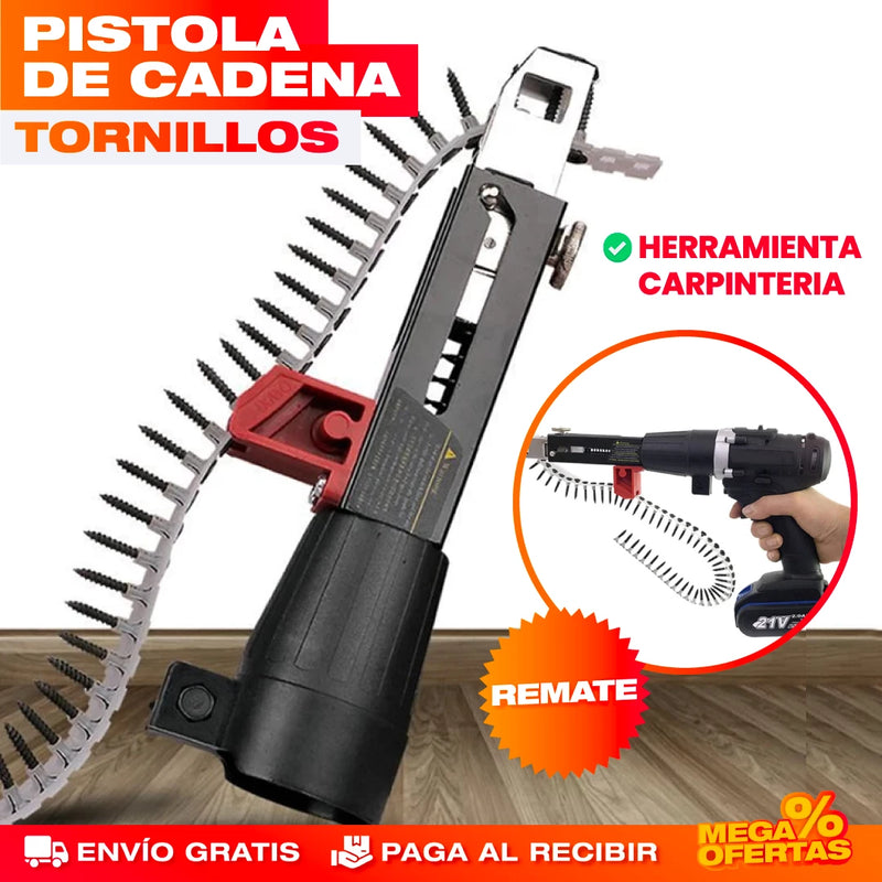 PISTOLA DE CADENA AUTOMÁTICA DE TORNILLOS