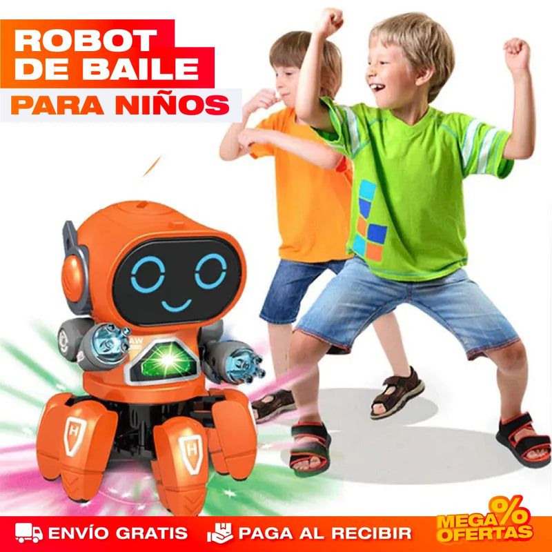 ROBOT DE BAILE CON MÚSICA Y LUCES LED PARA BEBÉS Y NIÑOS