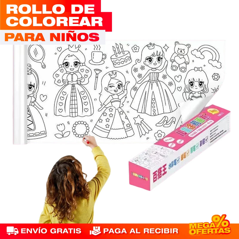 PROMO 2X1 ROLLOS PARA COLOREAR PARA NIÑOS