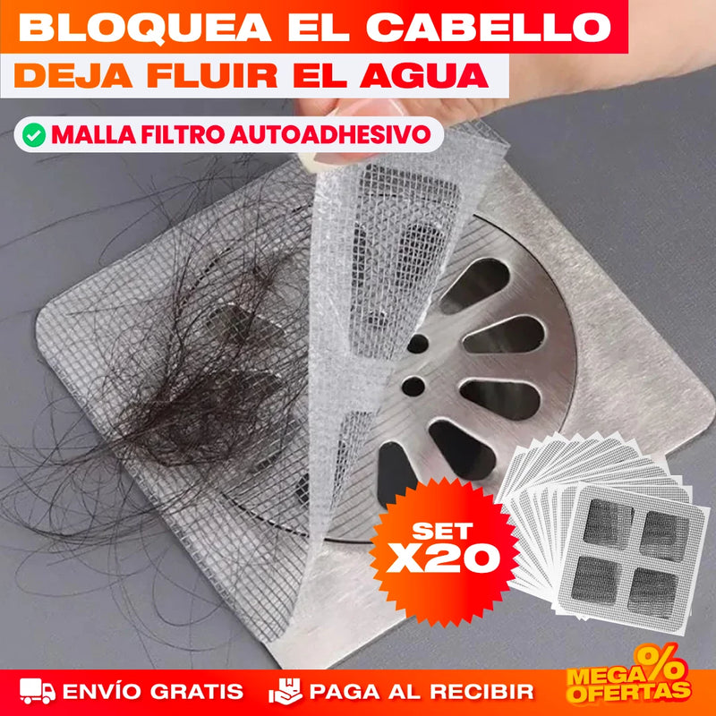 SET X 20 MALLA FILTRO AUTOADHESIVA PARA DUCHA Y COCINA