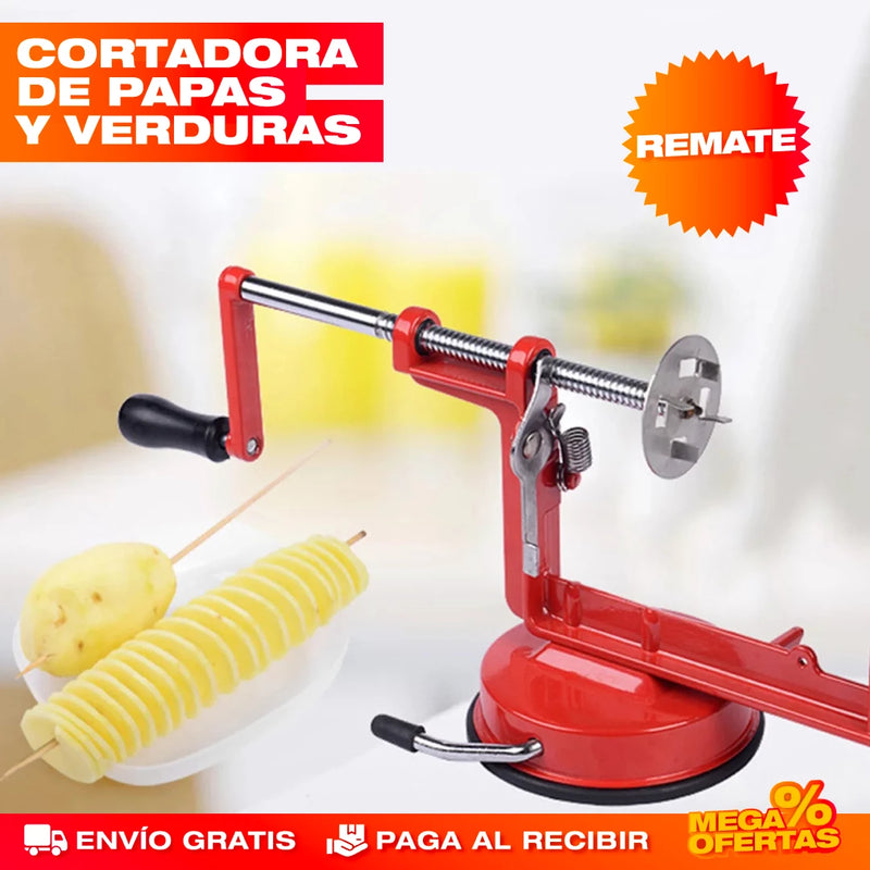 MÁQUINA CORTADORA DE PAPAS, FRUTAS Y VERDURAS EN ESPIRAL