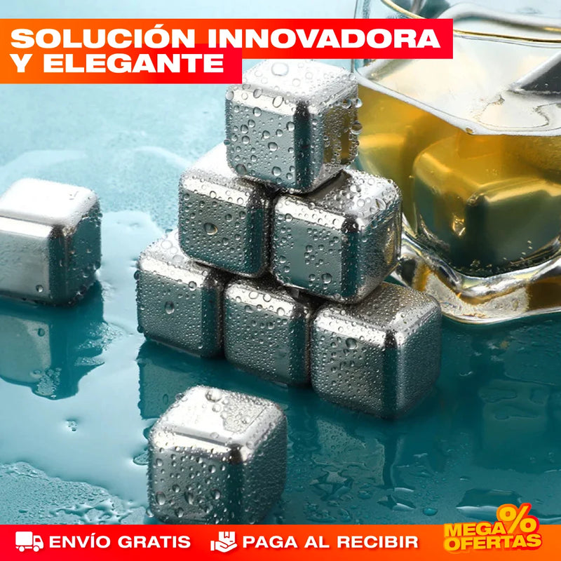 SET DE 6 CUBOS DE HIELO ACERO INOXIDABLE