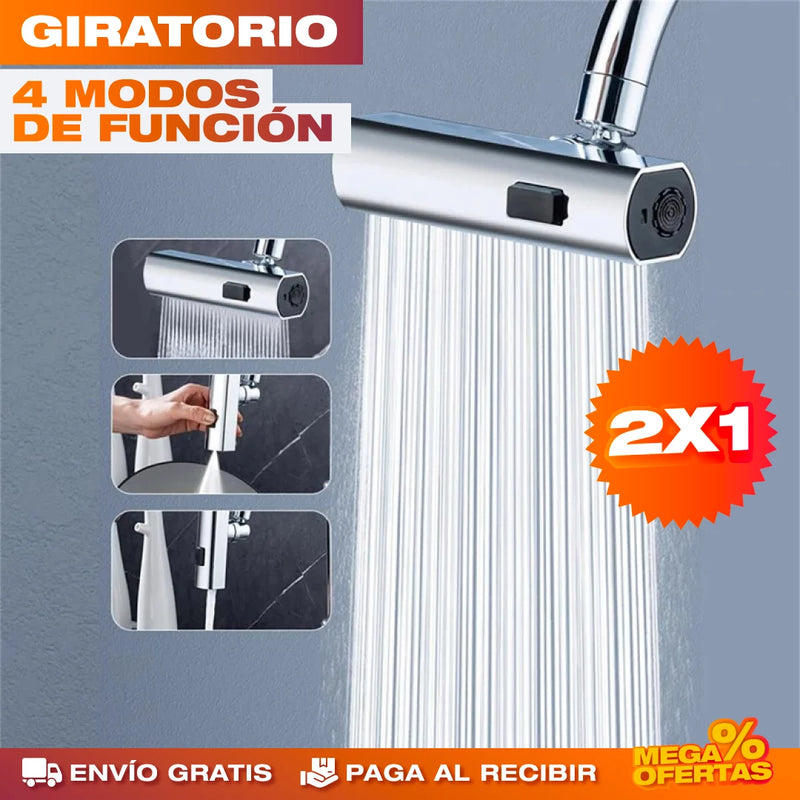 PROMO 2X1 GRIFO GIRATORIO CON CASCADA 4 EN 1