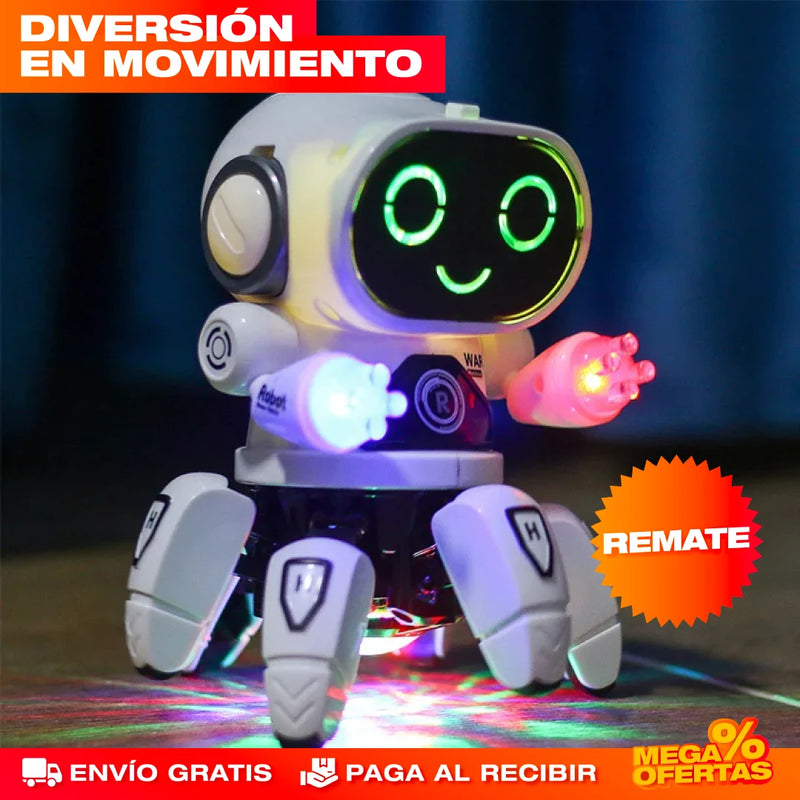 ROBOT DE BAILE CON MÚSICA Y LUCES LED PARA BEBÉS Y NIÑOS