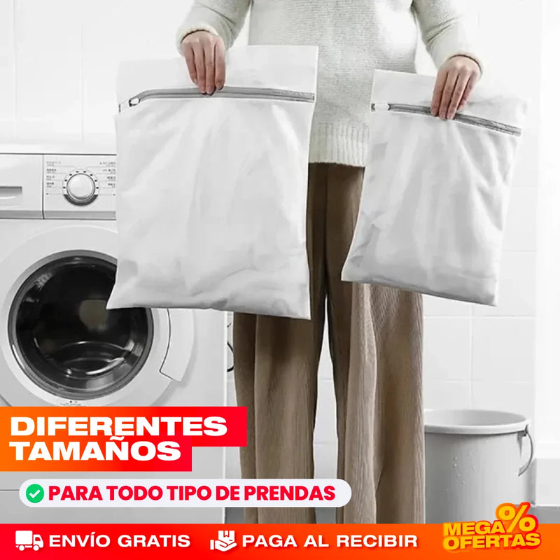 SET X 8 BOLSAS DE MALLA FINA PARA LAVANDERÍA