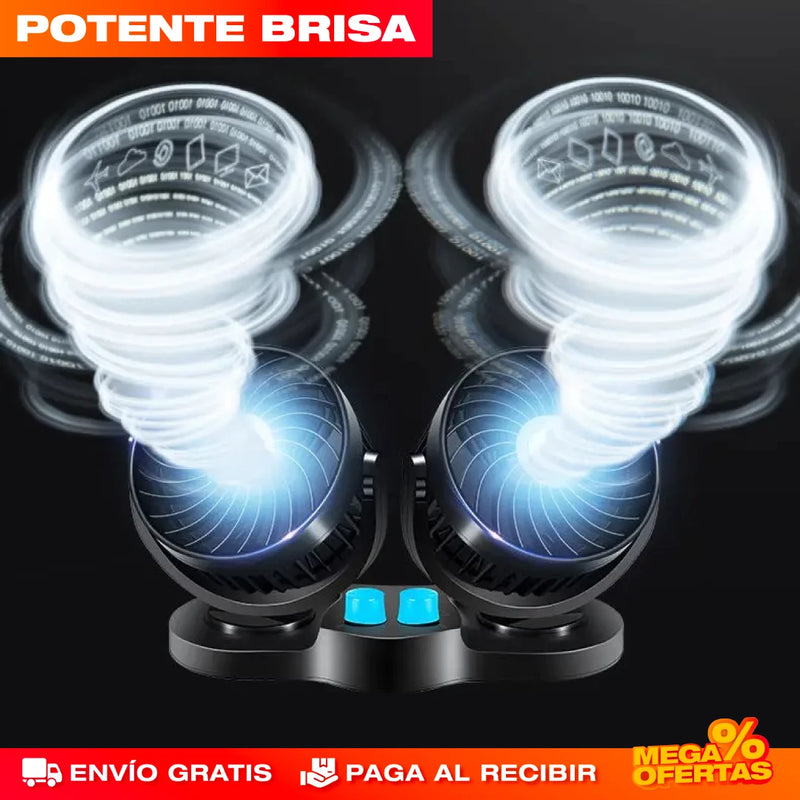 VENTILADOR DE DOBLE CABEZA PARA CARRO