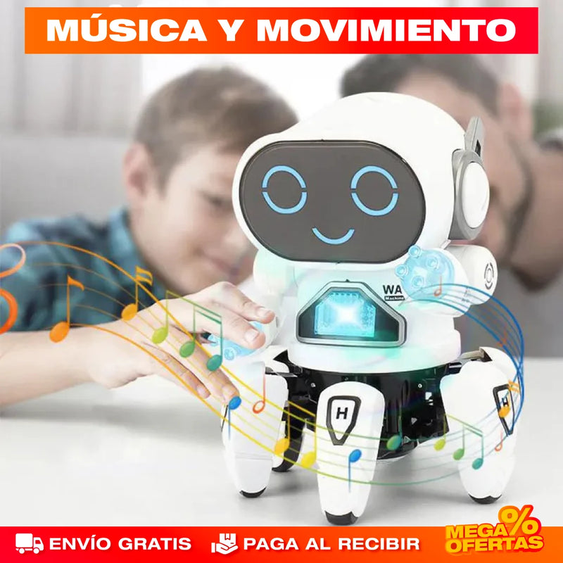 ROBOT DE BAILE CON MÚSICA Y LUCES LED PARA BEBÉS Y NIÑOS