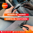 HERRAMIENTA MINI MARTILLO DE SEGURIDAD ROMPEVIDRIOS 2 EN 1