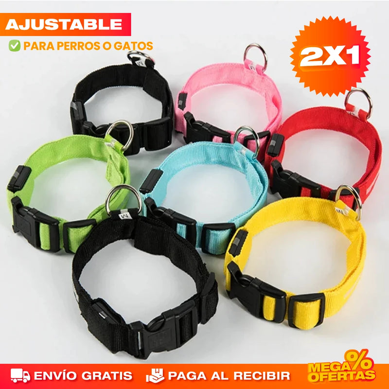 PROMO 2X1 COLLAR LED LUMINOSO PARA PERROS Y GATOS