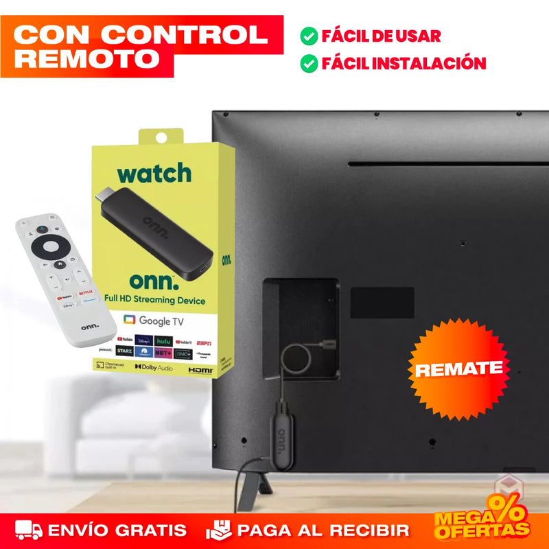 CONVERTIDOR SMART TV DE GOOGLE CON CONTROL REMOTO