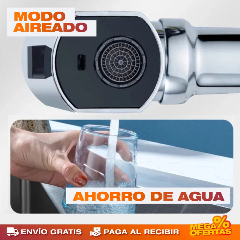 PROMO 2X1 GRIFO GIRATORIO CON CASCADA 4 EN 1