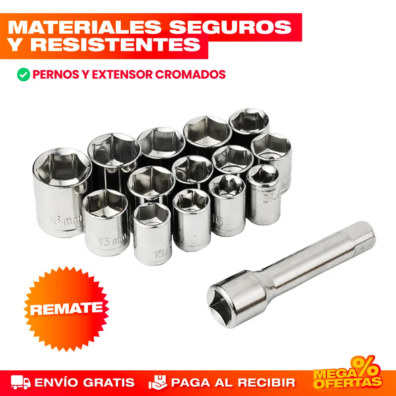 SET HERRAMIENTAS DE LLAVES DE VASO - COPAS 40 PIEZAS