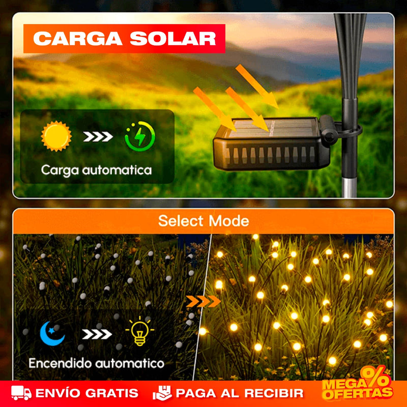 PROMO 2X1 CAJAS LUCES LED SOLARES DE LUCIERNAGAS