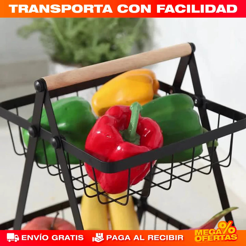 ORGANIZADOR DE FRUTAS DE 3 NIVELES (3 CESTAS)