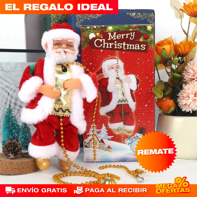 PAPÁ NOEL ESCALADOR DECORACIÓN NAVIDAD