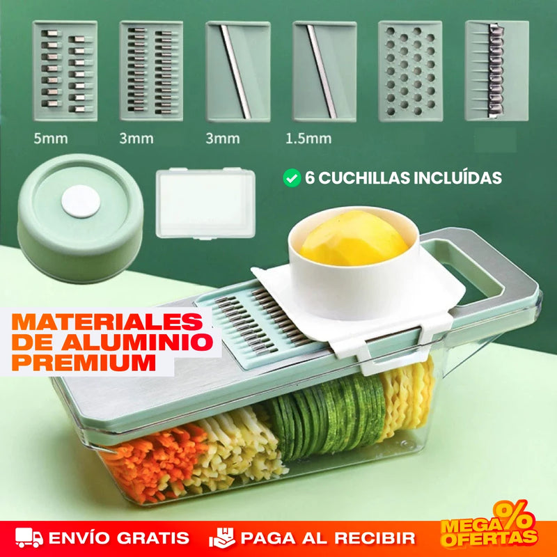 CORTADOR Y RALLADOR DE VERDURAS 6 EN 1.