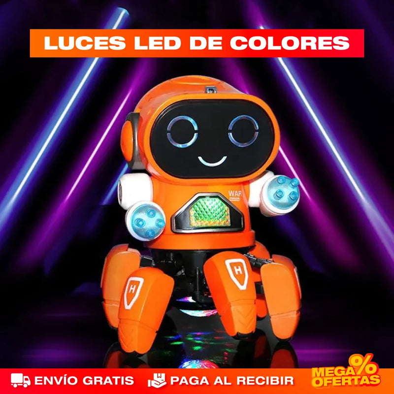 ROBOT DE BAILE CON MÚSICA Y LUCES LED PARA BEBÉS Y NIÑOS