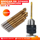 SET X 6 BROCAS DE TITANIO MULTIFUNCIÓN
