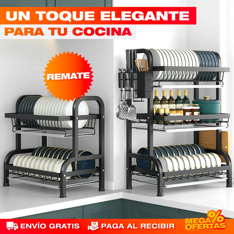 ESTANTE ESCURRIDOR PARA PLATOS DE 2 NIVELES