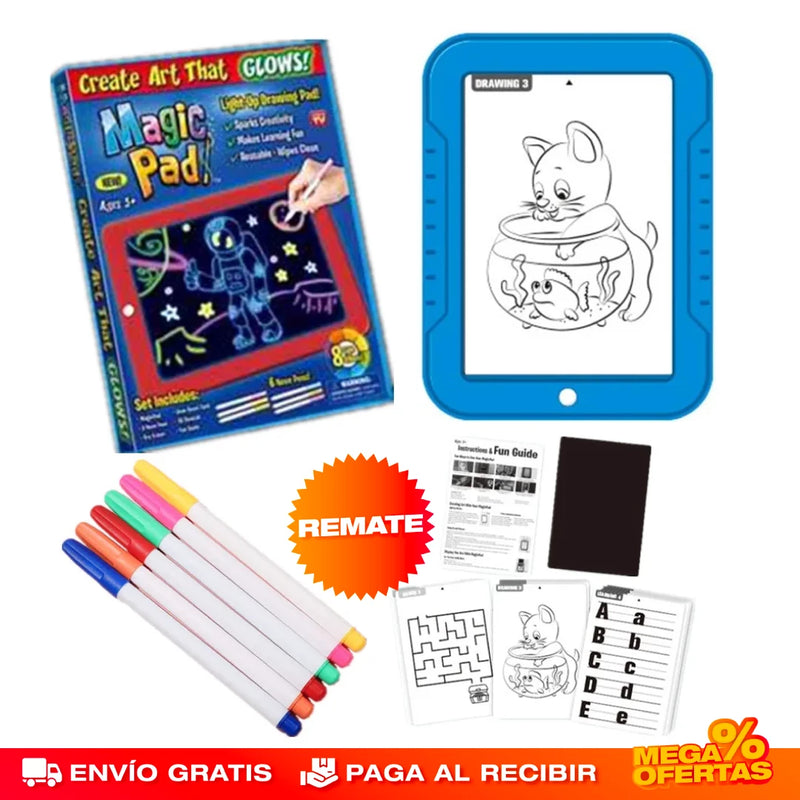 MAGIC PAD LUMINOSO DE DIBUJO PARA NIÑOS