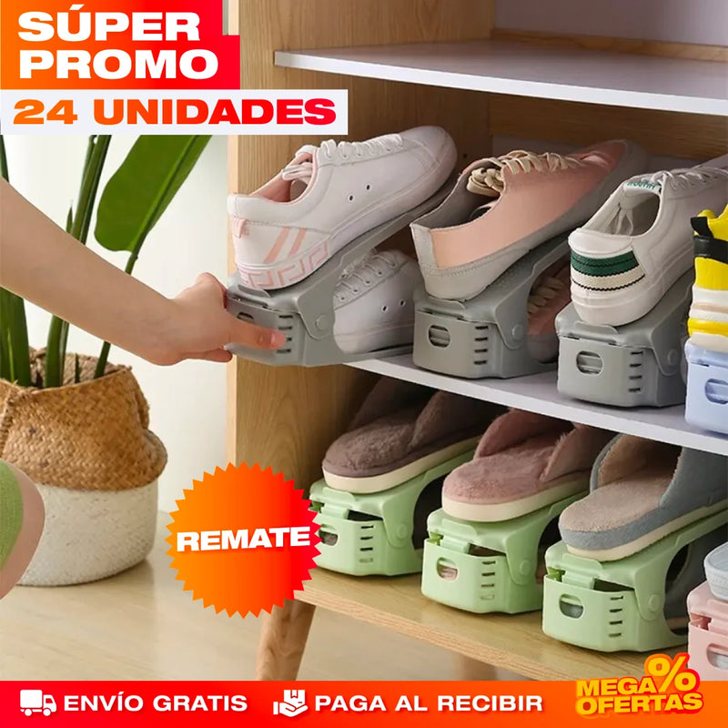 24 ORGANIZADORES DE ZAPATOS AJUSTABLES