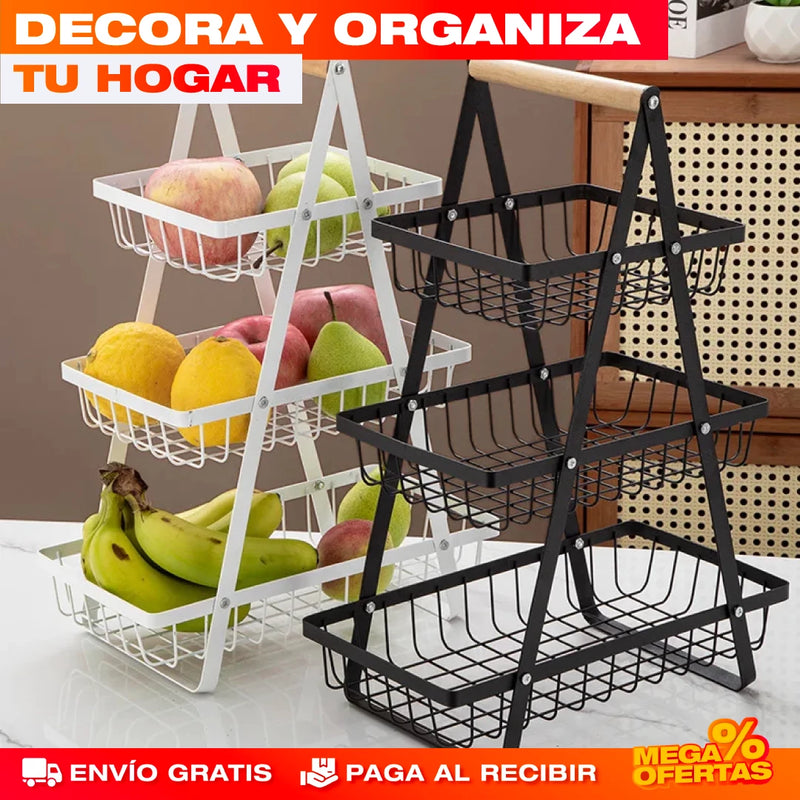 ORGANIZADOR DE FRUTAS DE 3 NIVELES (3 CESTAS)