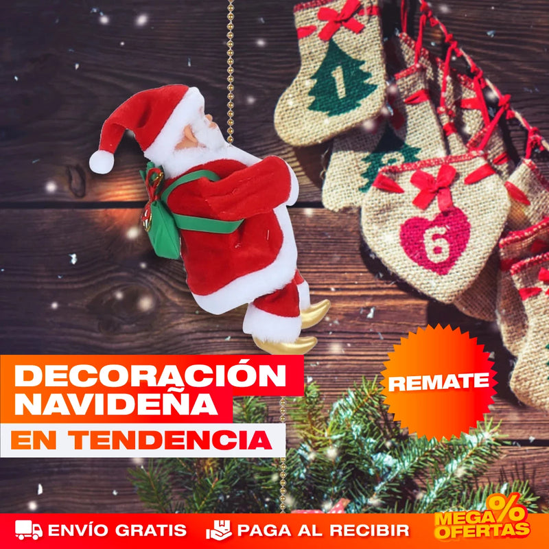 PAPÁ NOEL ESCALADOR DECORACIÓN NAVIDAD