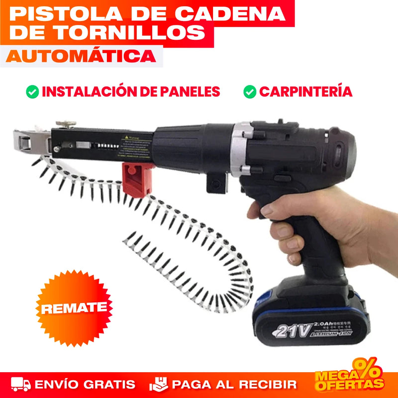 PISTOLA DE CADENA AUTOMÁTICA DE TORNILLOS