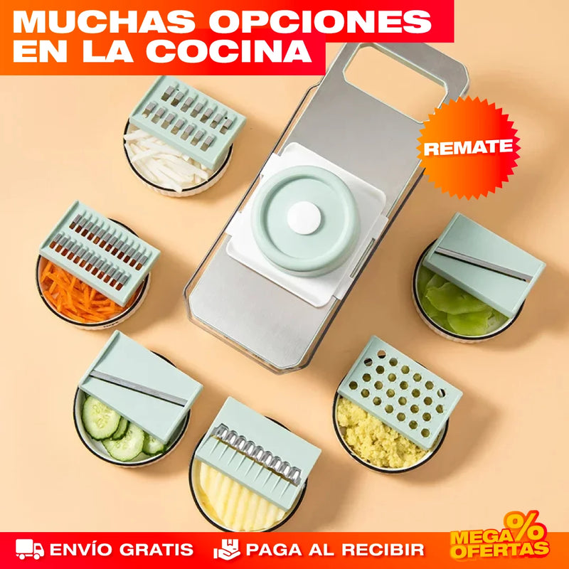 CORTADOR Y RALLADOR DE VERDURAS 6 EN 1.