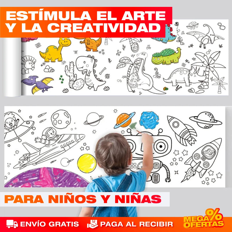 PROMO 2X1 ROLLOS PARA COLOREAR PARA NIÑOS