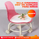 SILLA BAJA GIRATORIA 360° EN ACRÍLICO PARA NIÑOS Y ADULTOS