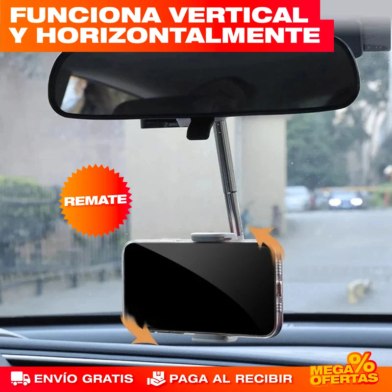 SOPORTE UNIVERSAL 360° DE CELULAR PARA RETROVISOR