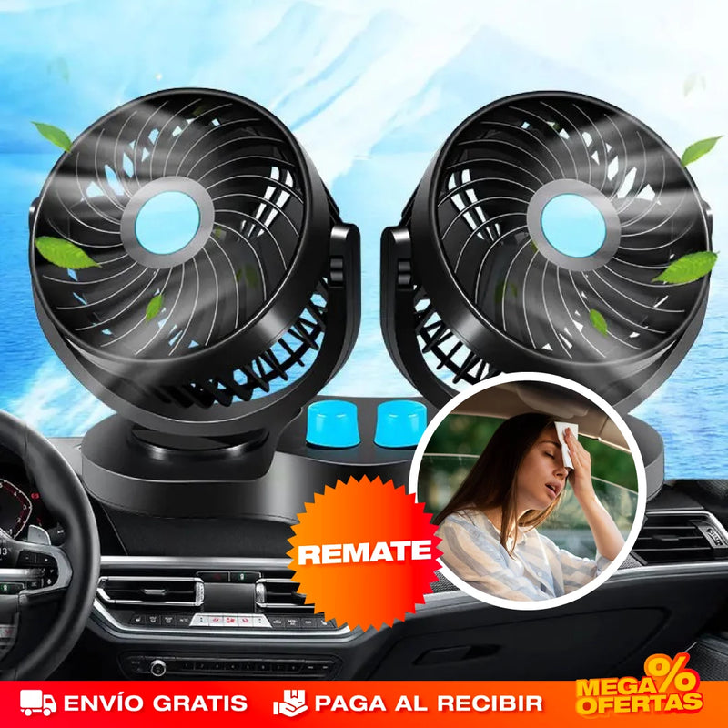 VENTILADOR DE DOBLE CABEZA PARA CARRO