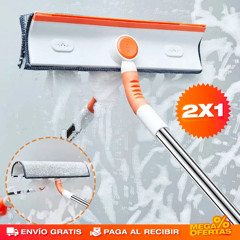 PROMO 2X1 LIMPIACRISTALES CON ESCOBILLA DE GOMA PARA VENTANAS 2 EN 1