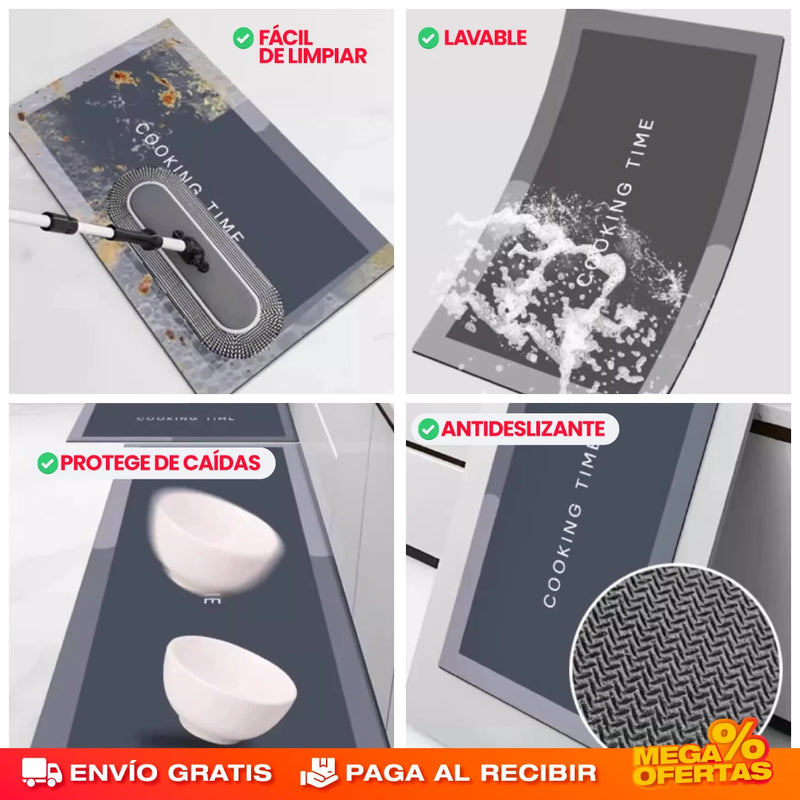 COMBO DE 2 ALFOMBRAS ANTIDESLIZANTES, SUPER ABSORBENTES PARA COCINA