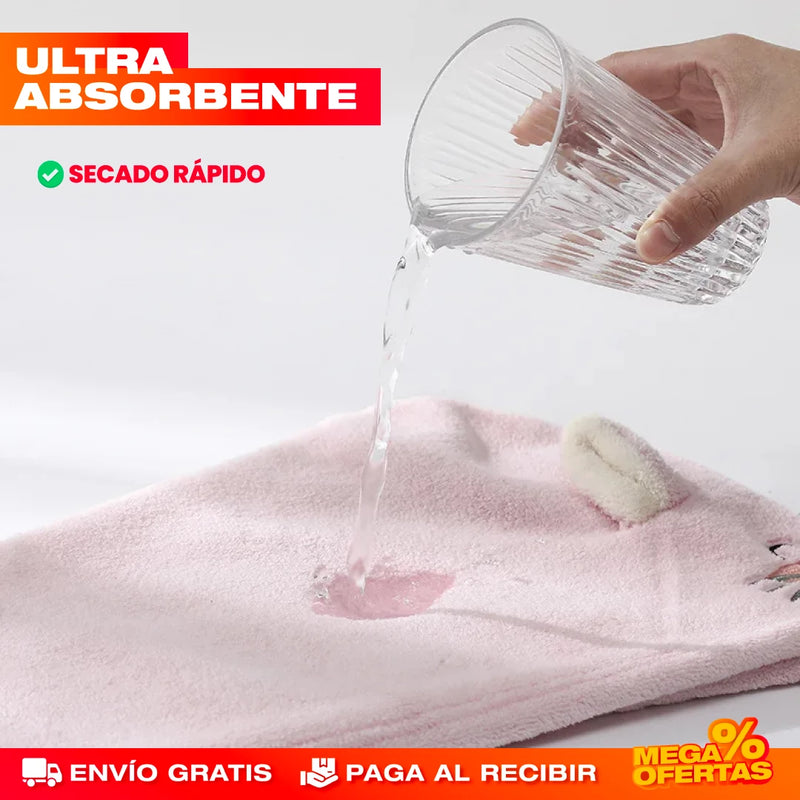 PROMO 2X1 TOALLA GORRO DE SECADO PARA EL CABELLO