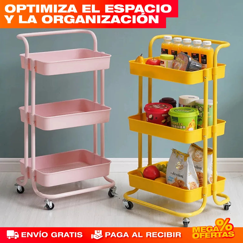 CARRITO ESTANTE ORGANIZADOR 3 NIVELES