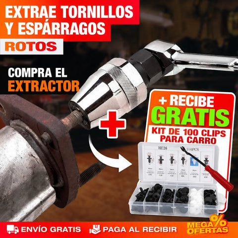 Extractor de Tornillos + REGALO GRATIS – Saca el Tornillo Pasado Sin Dañar la Pieza